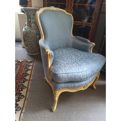 Shepherdess Louis XV Period Rechampi Blue On Cream Background